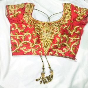 Bridal Lehenga Set Red and Golden Colour