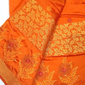 Orange Silk Sare