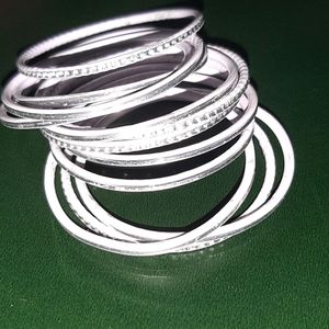 Bangles For Children ( Silver , Pack Of 12)