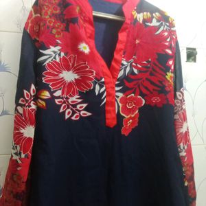 Pakistani Red And Blue Kurta