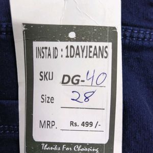 DG-40 Size-28 Cargo Straight Women Denim Jeans