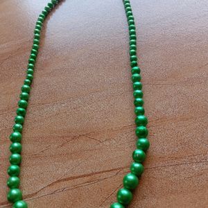 White And Green Beads 2 Necklaces