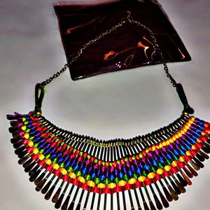 Multicolored Metal Choker Necklace