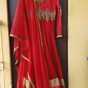 Maroon Heavy Anarkali Suit.