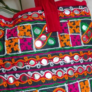 Multi Color Gamthi Work Hand Bag