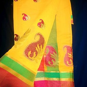 Beautiful yellow Sillk Saree