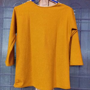 Mustard Yellow High Neck Top (Size: M)