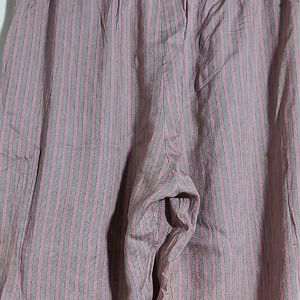 Grey and Pink Stripes Casual Pant (Women)