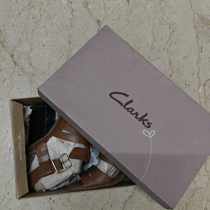 Clarks Tan Leather Block Heels