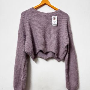 Lavender Crop Sweater