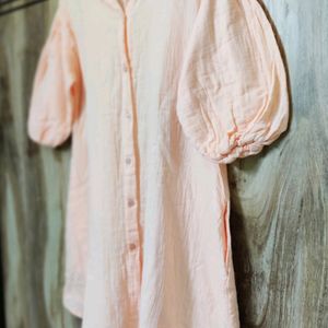 Peach Colour Cotton Long Shirt Size-38-40