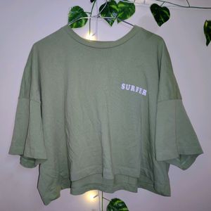 Cropped Sage Green Zudio Top