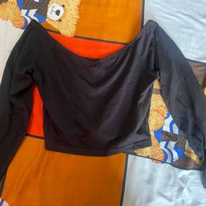 Crop Black Top Style As Blouse