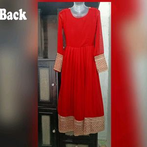 New Latest Heavy Fox Georgette Red Anarkali