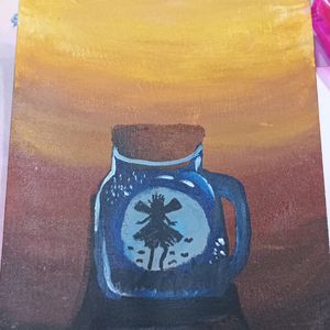 Canvas Painting With Shading Fairy In A Jar