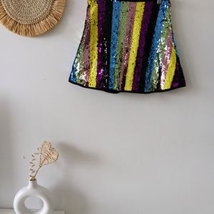 Shein Rainbow Sequin Skirt