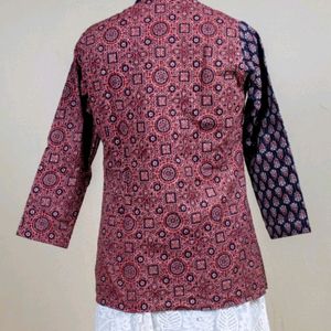 New Without Tag- Hand Block Ajrakh Kurta