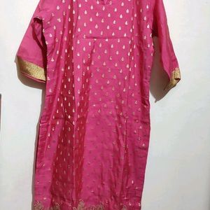 Rose Pink Plazo Suit With Dupatta For 40 Bust