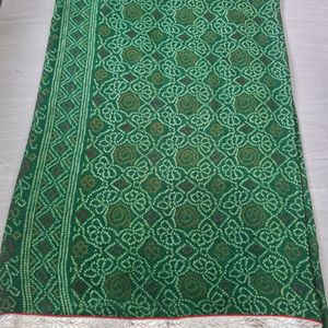 Green Bandhani Saree