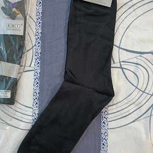 Black Long Socks 100% Cotton (2 Pairs)