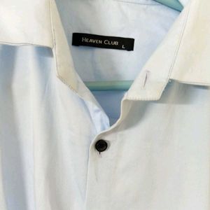 Mens Light Blue Plain Shirt Size 40