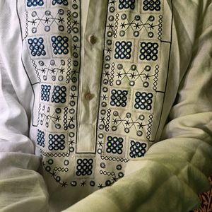 Stretchable  Embroidery kurta For Men