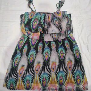 Cute Peacock Feather Sleeveless Top