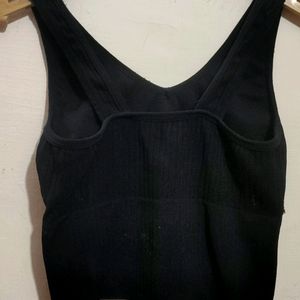 Black Party Wear Non Padded Crop Top For 32 Bust