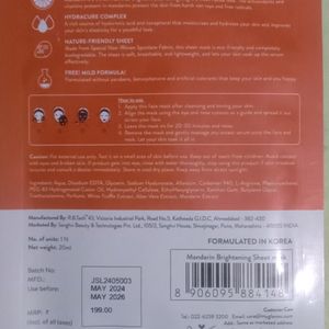 Myglamm K.Play Mandarin Brightening Sheetmask