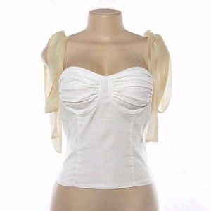 Newme Sweetheart Neckline Bow Knot Top