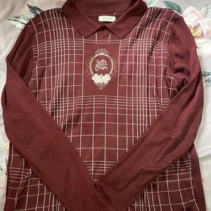 Maroon Tshirt With Collar