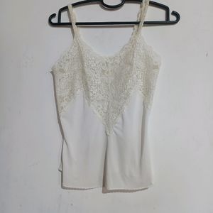 Cute White Nighty Tops ,Can Be Worn With Pants.