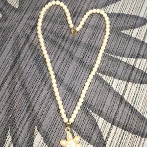 Pearl Necklace With Diamond Pendent