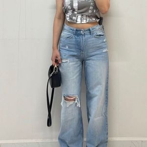 H&M Ripped Straight Fit Jeans