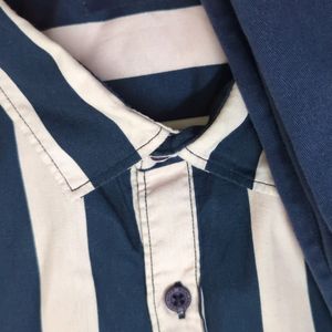 Mens Set Of Striped Shirt And Navy Blue Pant