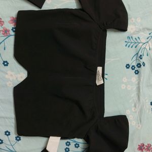 Koovs Black Crop Top