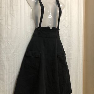 Lindy Bop Black Dungaree Dress Skirt