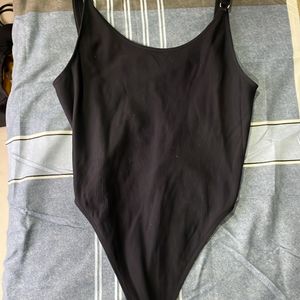 Black Backless Bodysuit