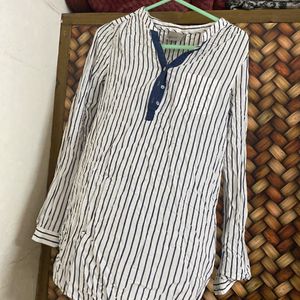 Blue White Tunic Top