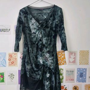 Graphic Print Velvet Touch Mini Dress