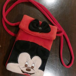 Beautiful Red Micky Character Sling Bag For Kids