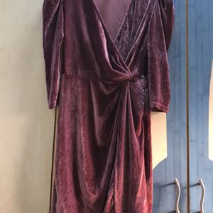 Trendy Velvet Dress From Kazo