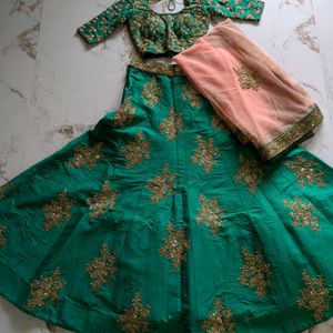 Green Embroidery Lehenga