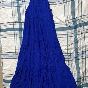 Royal Blue Long Flared  Kurta & Dress