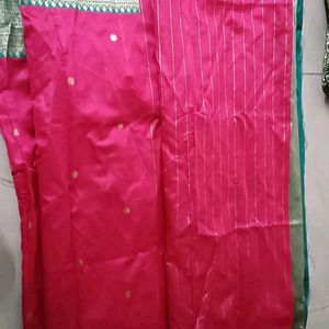 Art Silk Banarasi Soft Saree Reach Pallu No Blouse