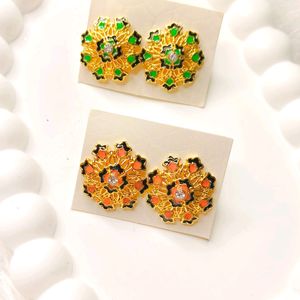 Big Earrings Stud Set Of Two