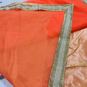 Peach Color Saree With Blouse