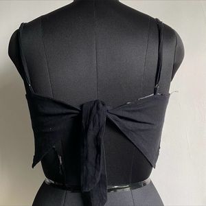 Black Back Tie Top