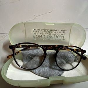 Brown Pattern Round Rimmed Glasses With Box