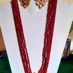 Beautiful crystals mala with wonderful locker and earrings....Awsm quality 👌 ❤ 😍 my hand made jewellery collection 😍